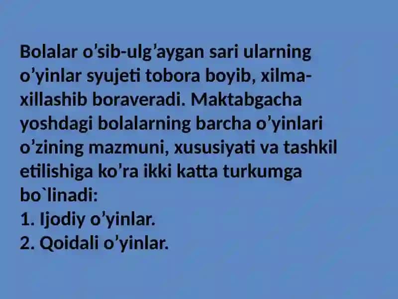 Ijodiyo'yinlar va o'yinturlari 4