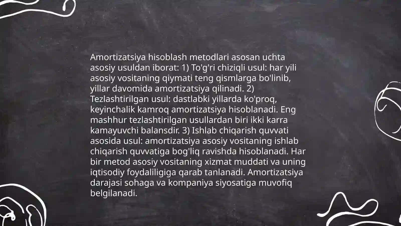 Uzoq muddatli aktivlarni tan olish, baholash va ularning moliyaviy hisoboti 4