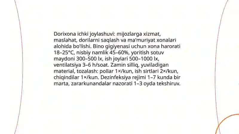 Dorixonada sanitariya qoidalari 4