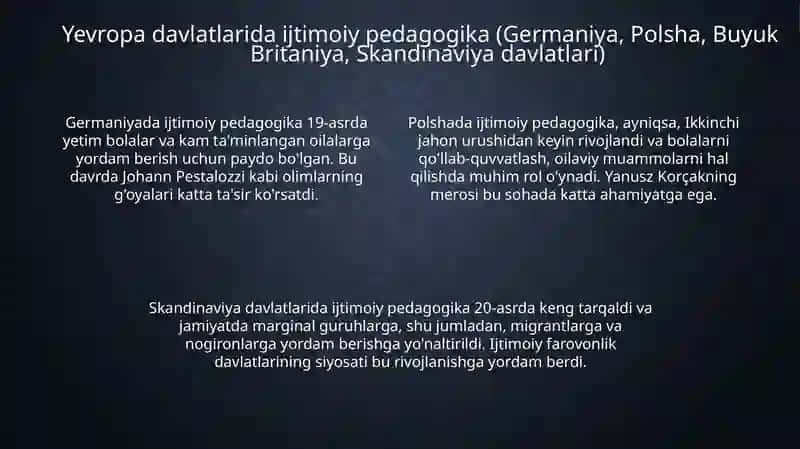 Xorijda ijtimoiy pedogogikaning rivojlanish tarixi 4