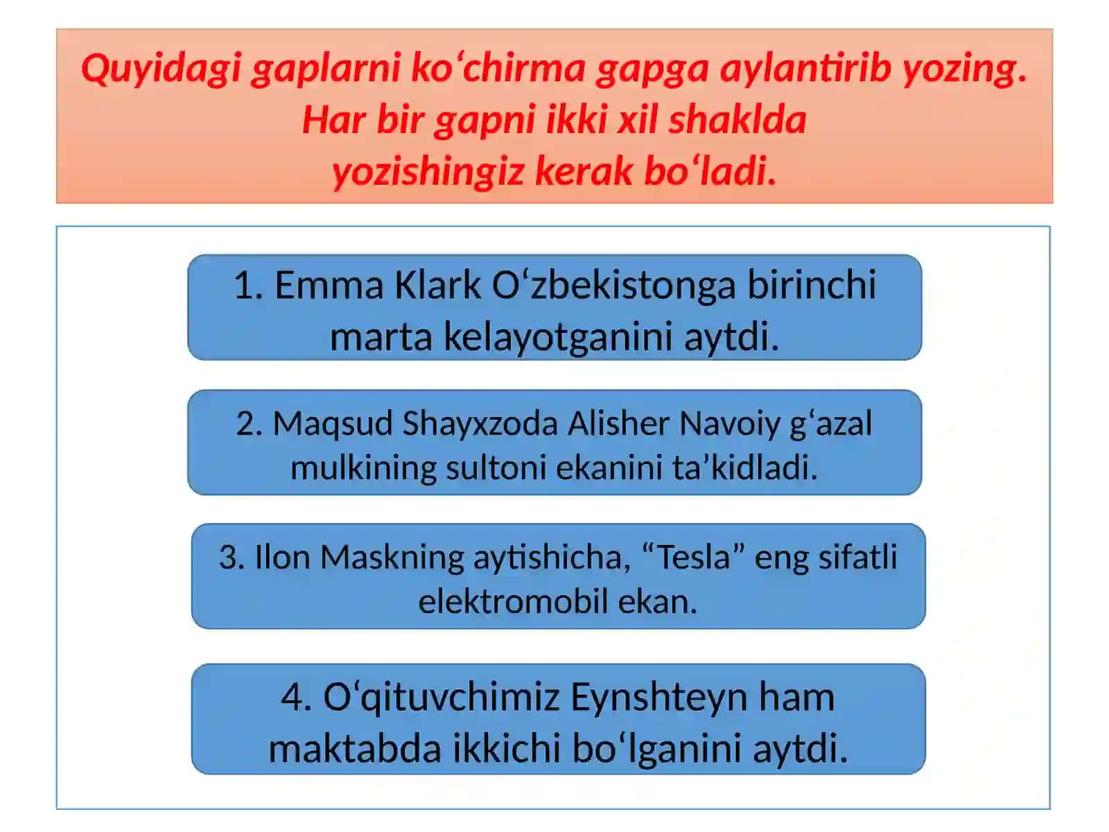 Mustahkamlash 4