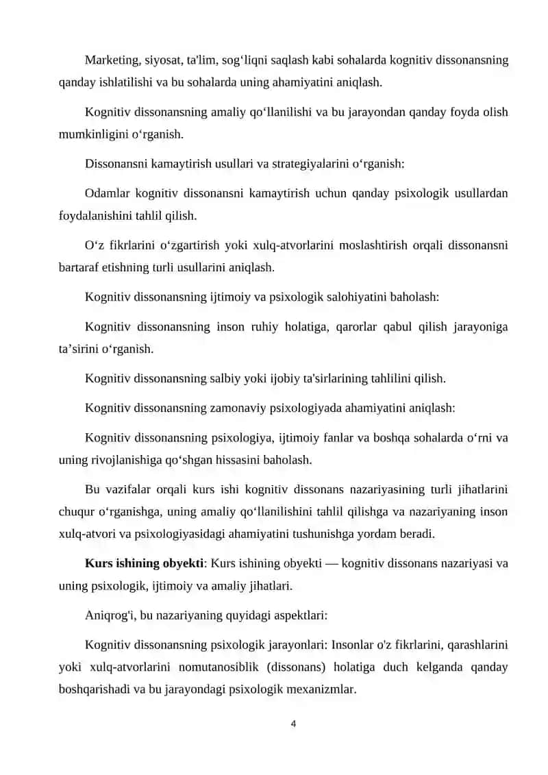 Kognitiv dissonans nazariyasi.Tadqiqot misollar 4