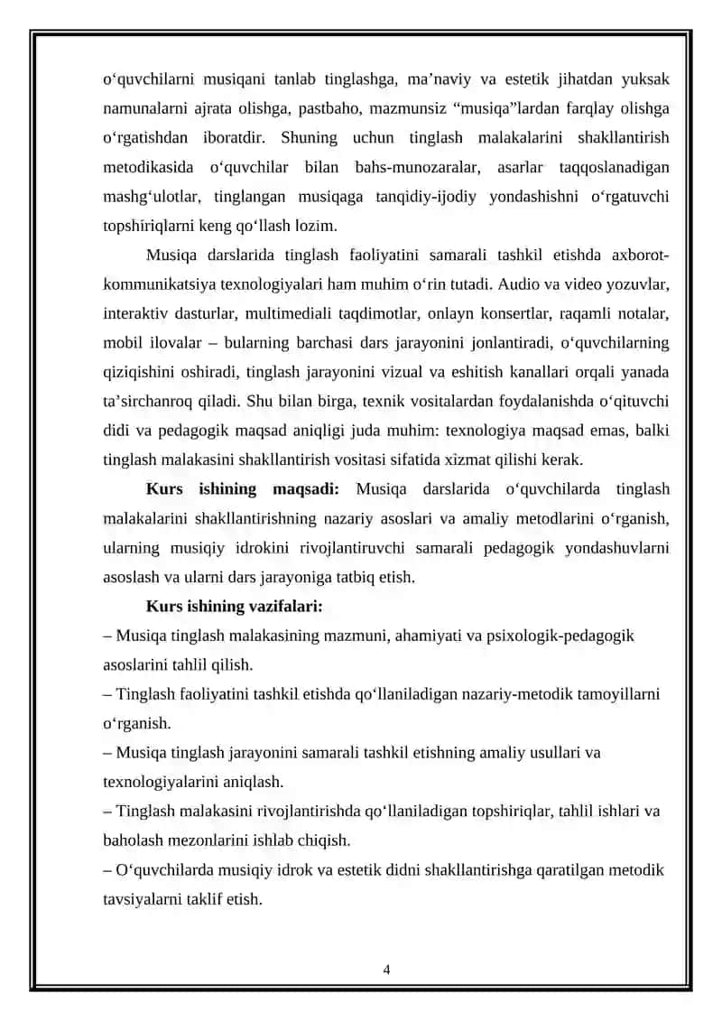 Musiqa darslarida tinglash malakalarini shakllantirish metodikasi 4