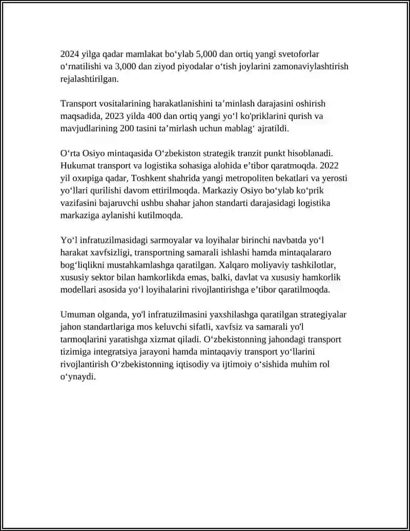 FORISH TUMAN YO'LLARDAN FOYDALANISH DAVLAT MUASSASASI 4
