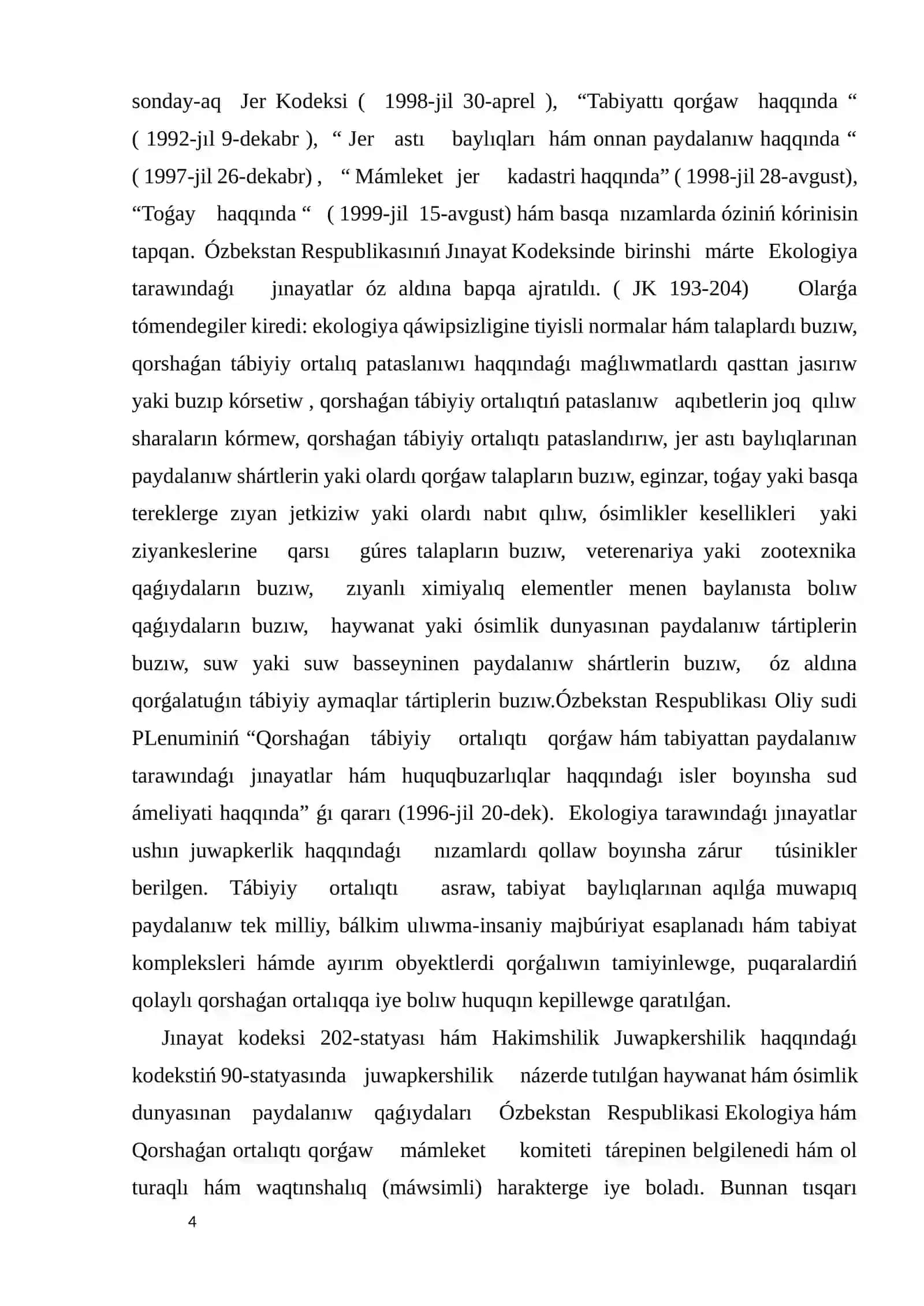 Qorshaǵan tábiyiy ortalıqtıń nızam menen qorǵalıwı 4