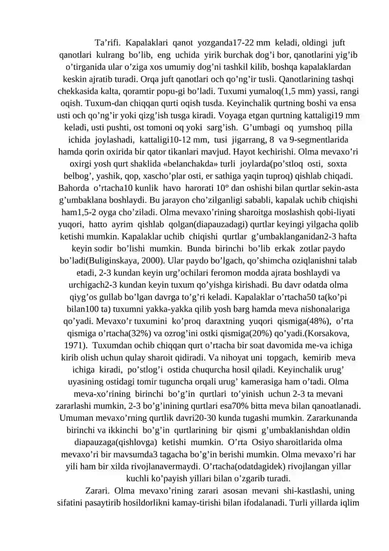 MEVALI EKINLARNING SO’RUVCHI VA KEMIRUVCHI ZARARKUNANDALARI VA ULARGA QARSHI KURACH CHORALARI 4
