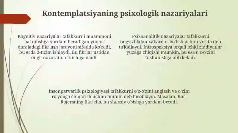 Kontemplatsiya ta'riflari va turlari 4