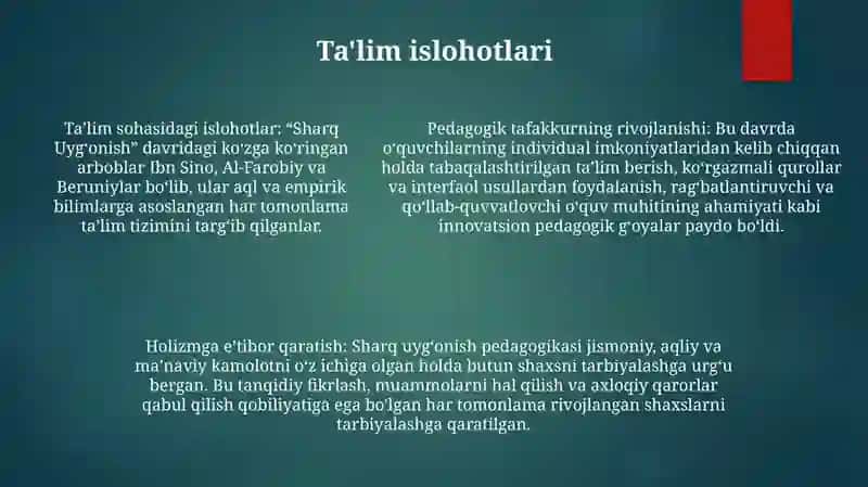 Sharq Uyg'Onish Davrida Pedagogik Fikrlarni Rivojlanishi 4