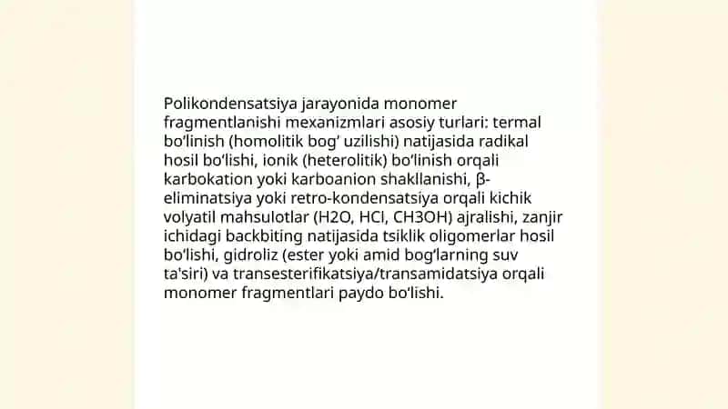 POLIKONDENSATLANISHDAGI DESTRUKTIV REAKSIYALAR 4