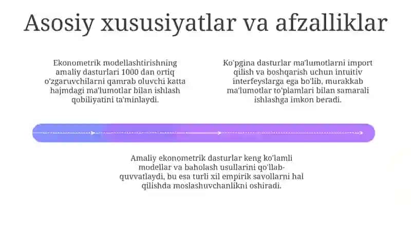 Ekonometrik Modellashtirishda Qo‘llaniladigan Amaliy Dasturlar Xususiyatlari 4