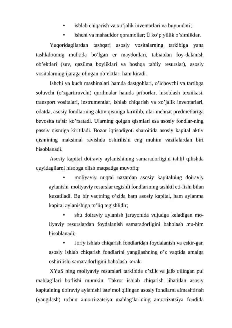 ASOSIY VA AYLANMA KAPITAL DOIRAVIY AYLANISHINING MOLIYAVIY ASPEKTLARI 4