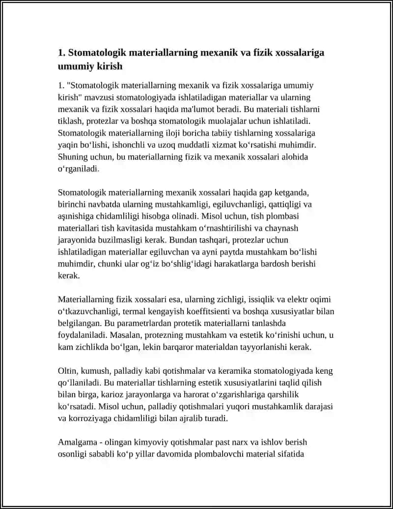 STOMOTOLOGIK MATERIALLARNING FIZIK-MEXANIK XOSSALARI. TISHNING ZICHLIGINI ANIQLASH 4