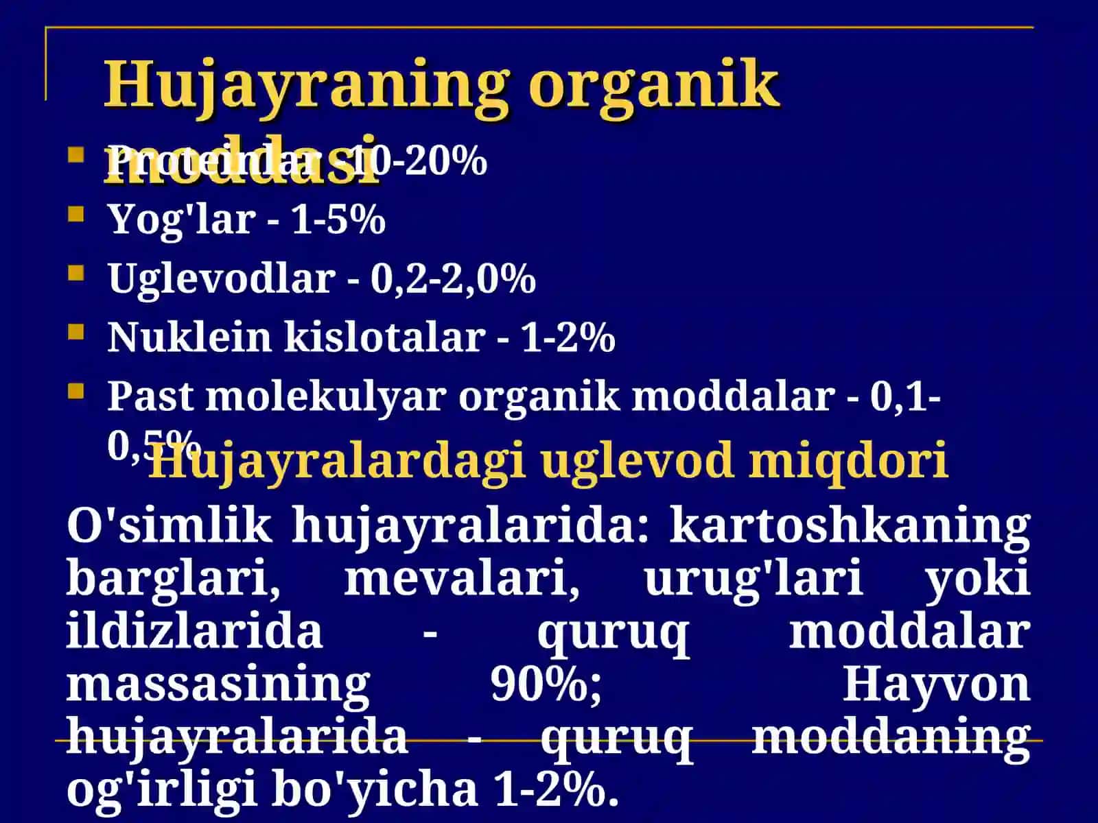 UGLEVODLAR: TUZILISHI, XOSSALARI VA BIOLOGIK FUNKSIYALARI 4