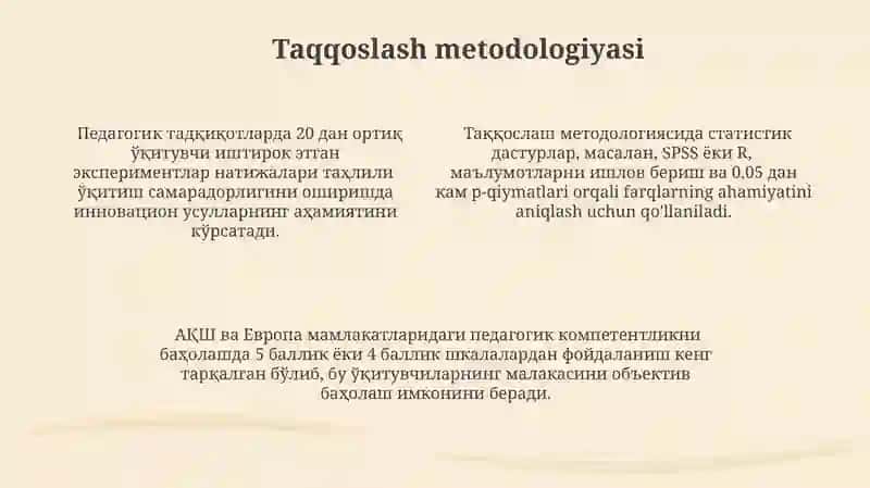 AQSH va Yevropa davlatlari pedagogik kompetensiya boʻyicha ilmiy yondashuvlar 4