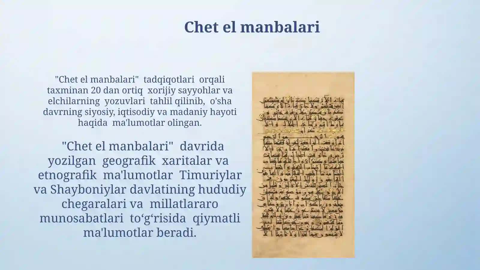 Temuriylar va Shayboniylar davri manbalari 4