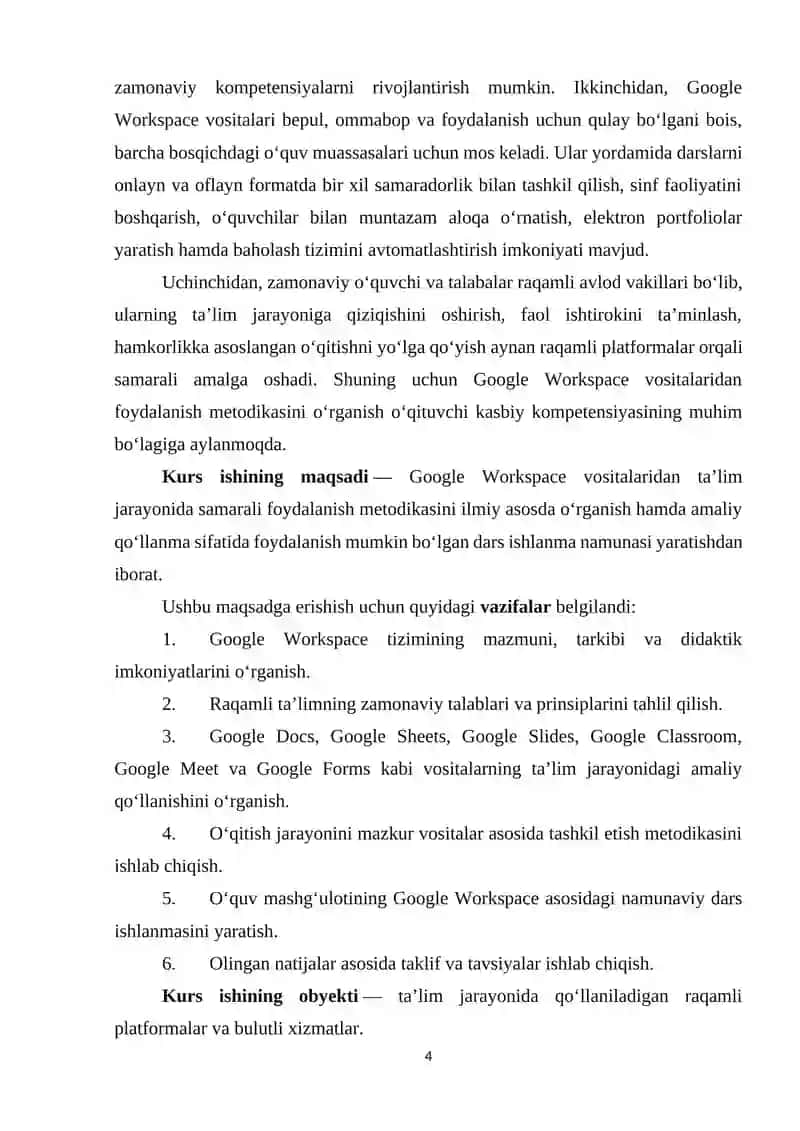 Google Workspace vositalari asosida ta'limni tashkil etish metodikasi 4