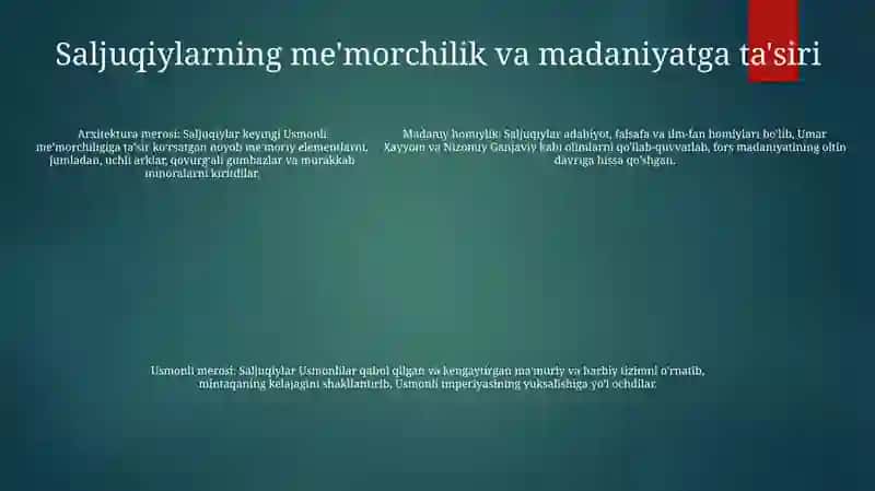 Saljuqiylar Va Usmoniylar Davlati 4