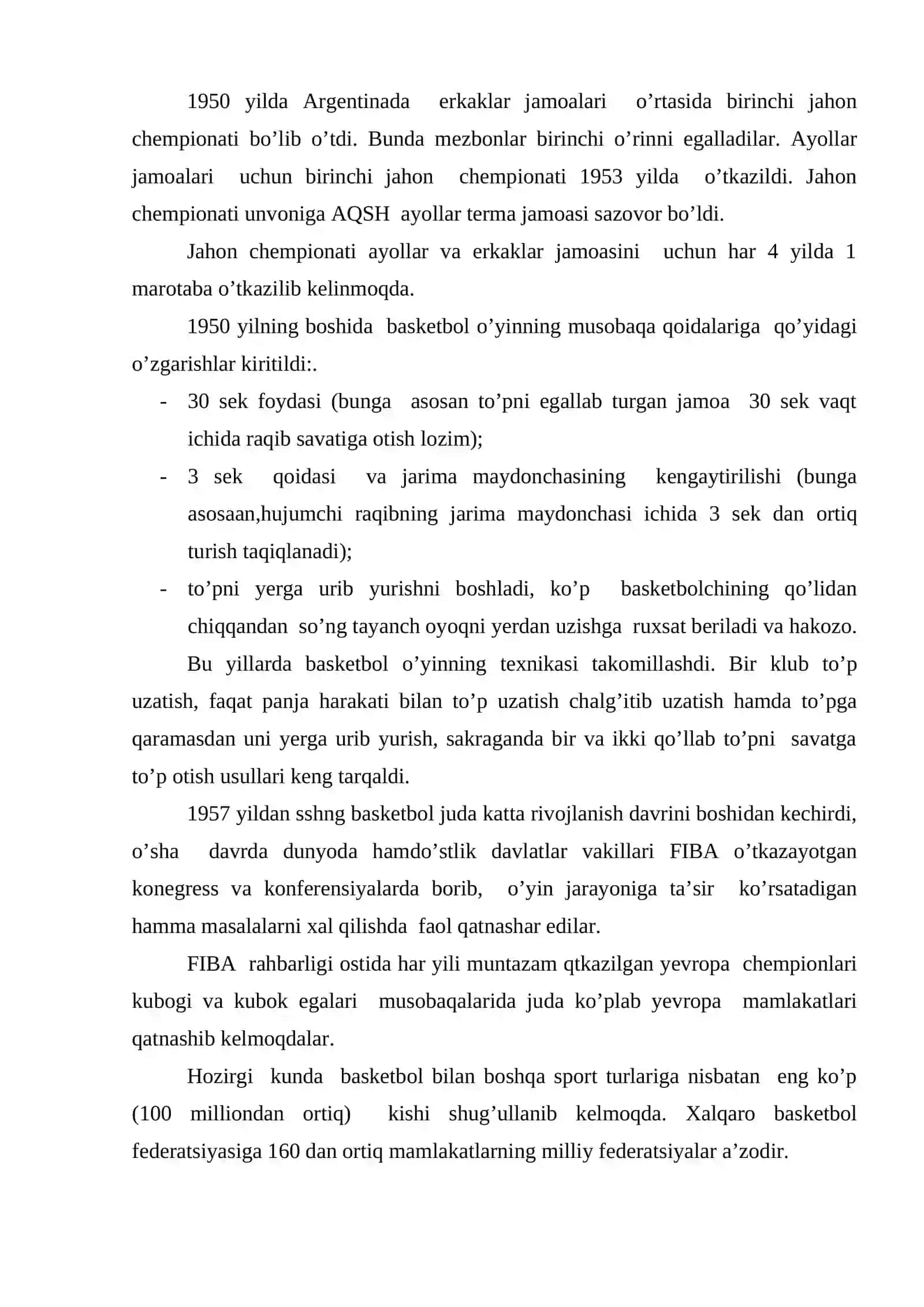 Basketbolning rivojlanish tarixi 4