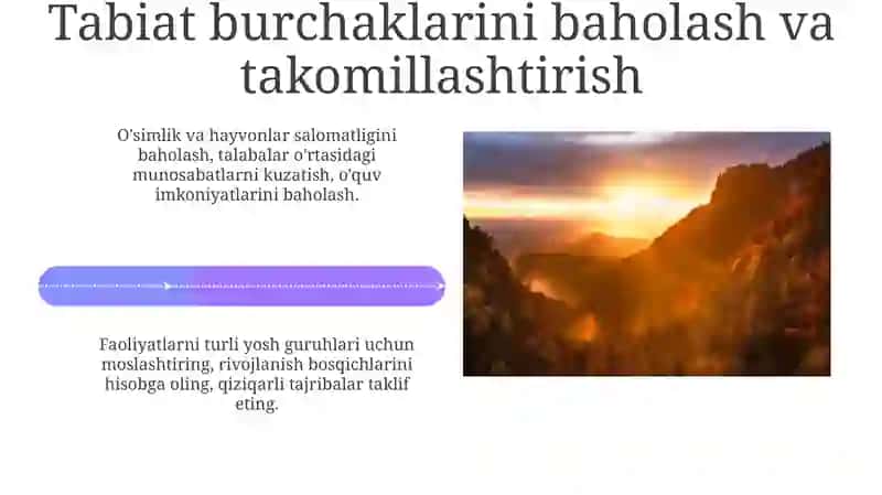 Tabiat burchaklarida O'simliklar va Hayvonlarga G'amxo'rlik qilish 4