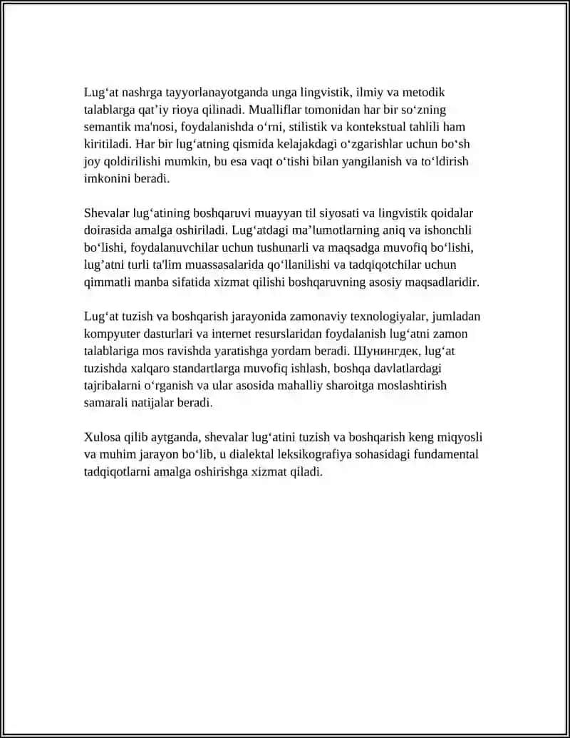 DIALEKTAL LEKSIKOGRAFIYA. SHEVALAR LUGʻATI 4