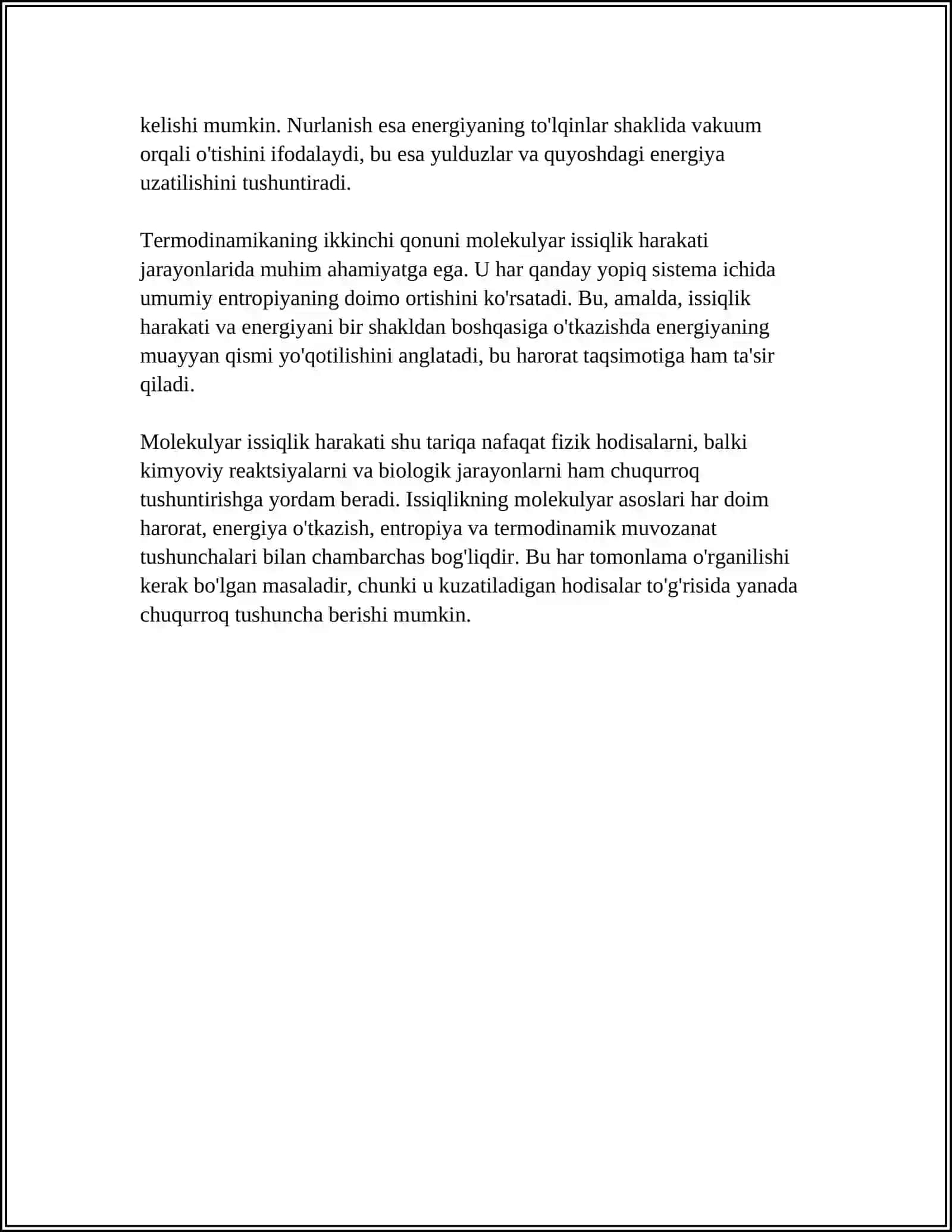 MALEKULALARNIG ISSIQLIK HARAKATI TEZLIGI VA ENERGIYALARI BOʻYICHA TAQDIMOTI 4