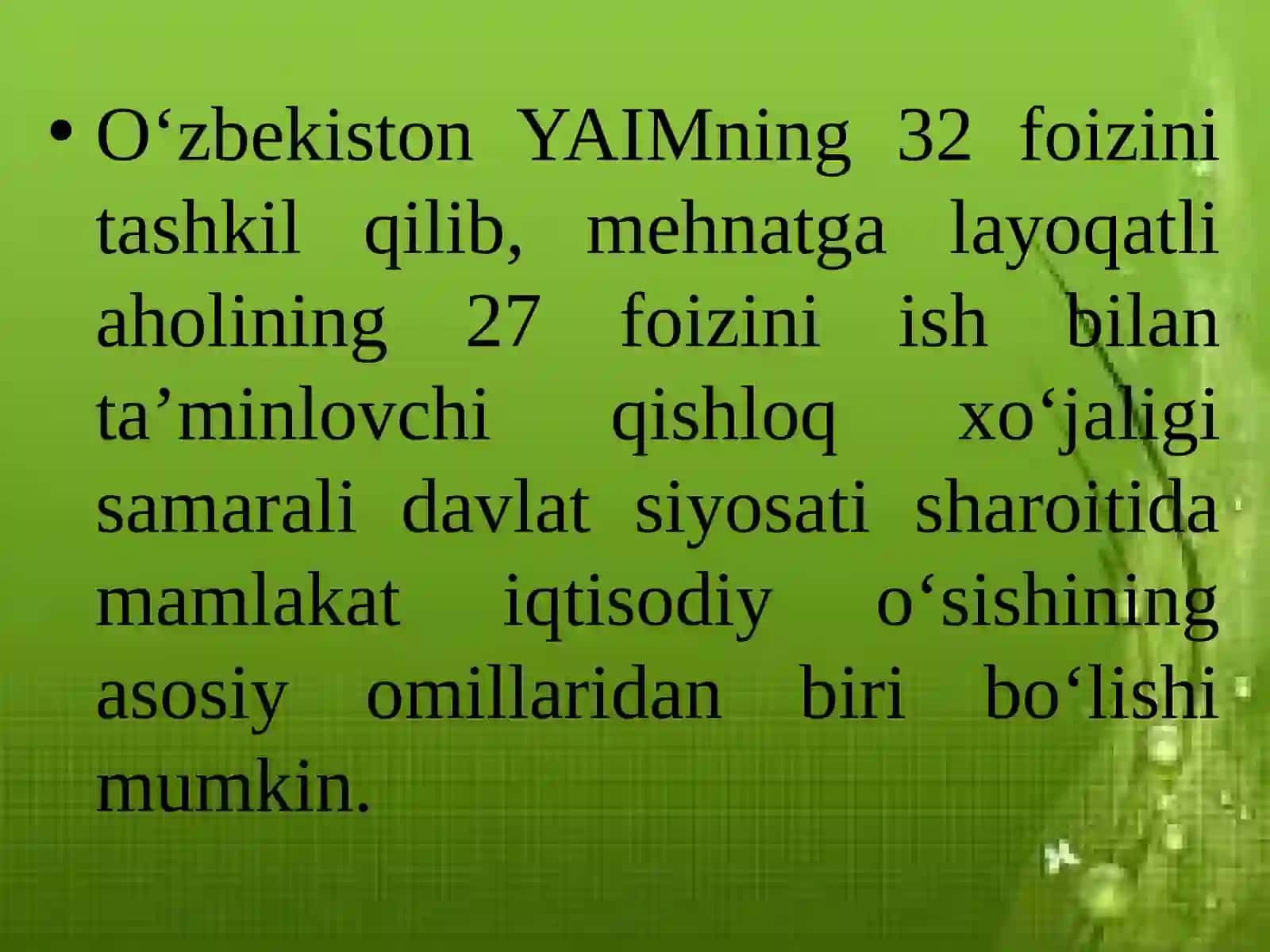 O`zbekistondaqishloqxo`jalikmahsulotlariyetishtirishvasaqlashningbugungiholativarivojlanishistiqbollari 4