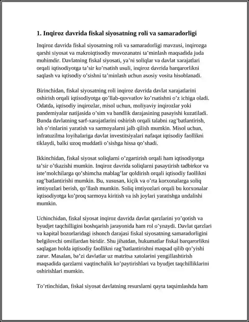 INQIROZGA QARSHI SIYOSAT VA MAKROIQTISODIY MUVOZANATNI TA’MINLASH 4