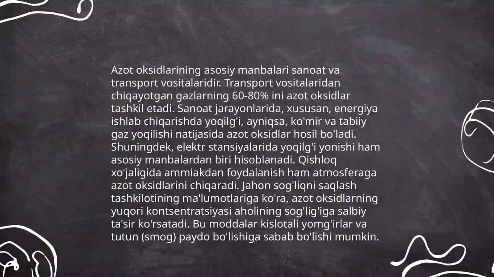 Atmosfera havosini azot oksidlaridan tozalash 4