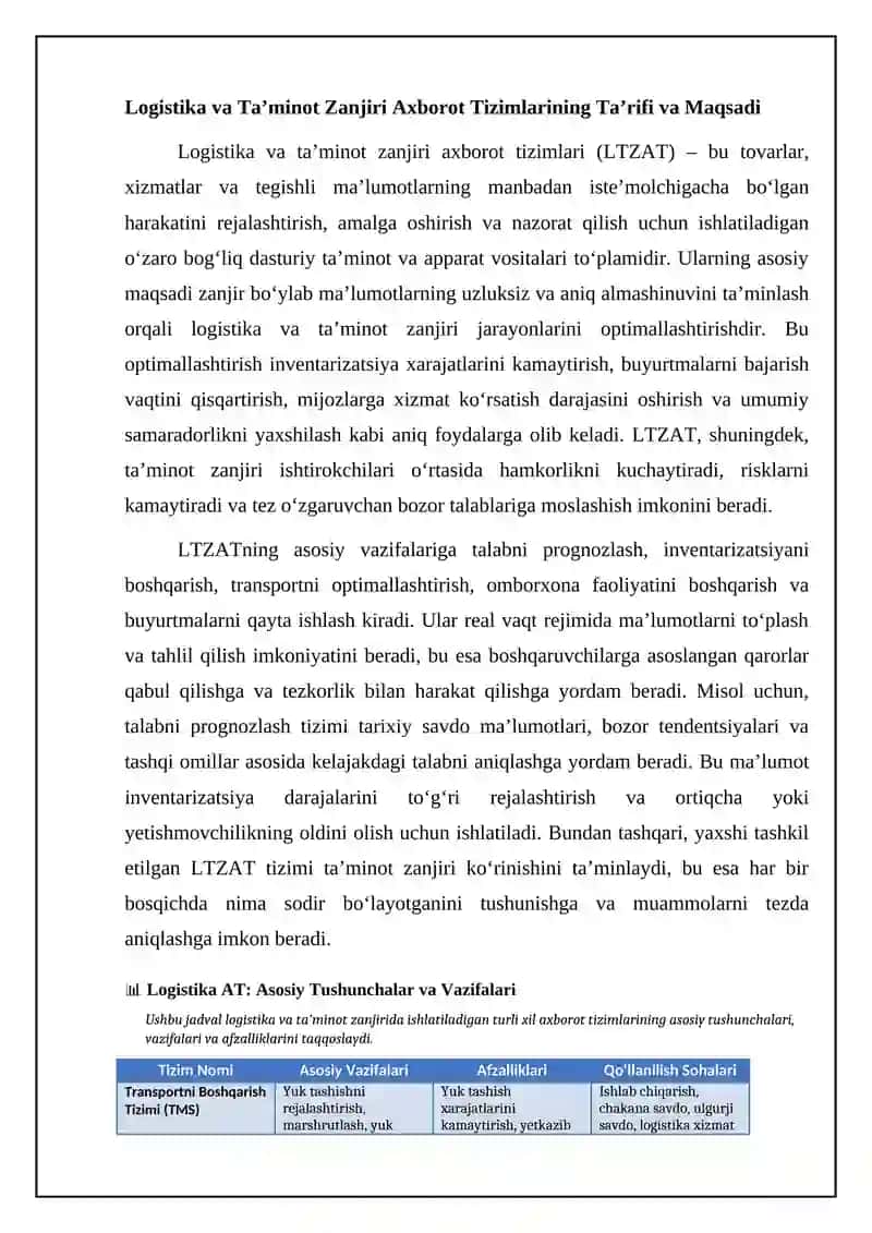 Logistika va ta`minot zanjirida axborot tizimlari 4