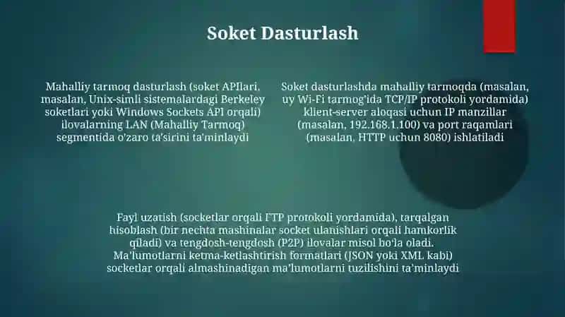 Lokal tarmoq uchun dasturlash 4