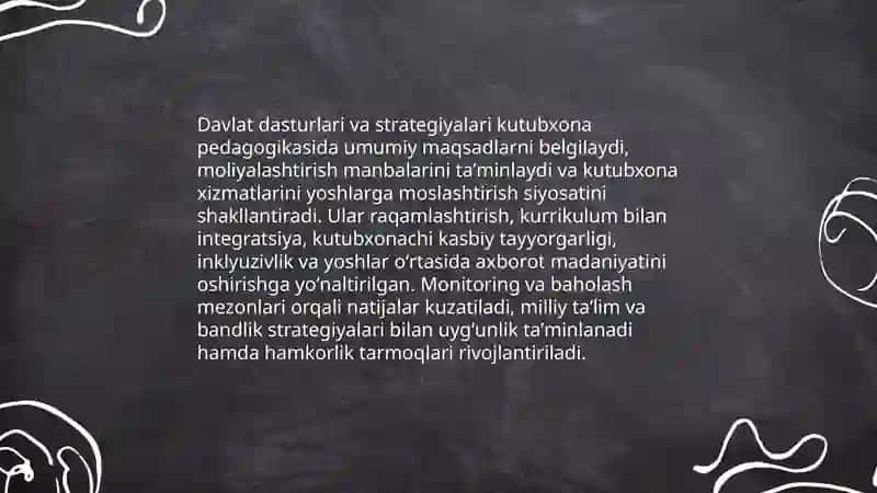 Kutubxona pedagogikasi yoshlarga oid davlat siyosati bilan bogʻliqligi oʻziga xos xususiyatlari 4