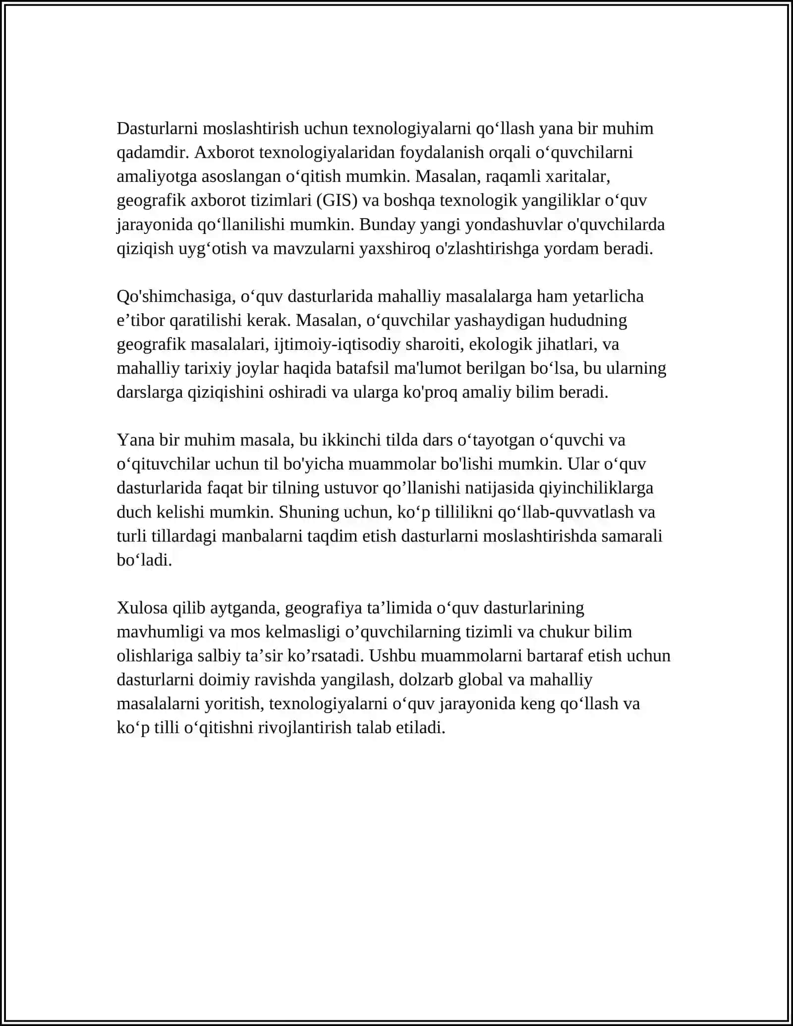 GEOGRAFIYA FANIDAGI MUAMMOLAR VA ULARDAN TAʼLIM JARAYONIDA FOYDALANISH 4