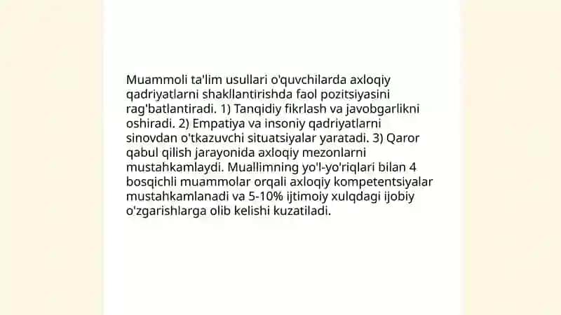 O'quvchi ma'naviy kamolotini ta'minlashda muammoli ta'lim texnologiyasi 4