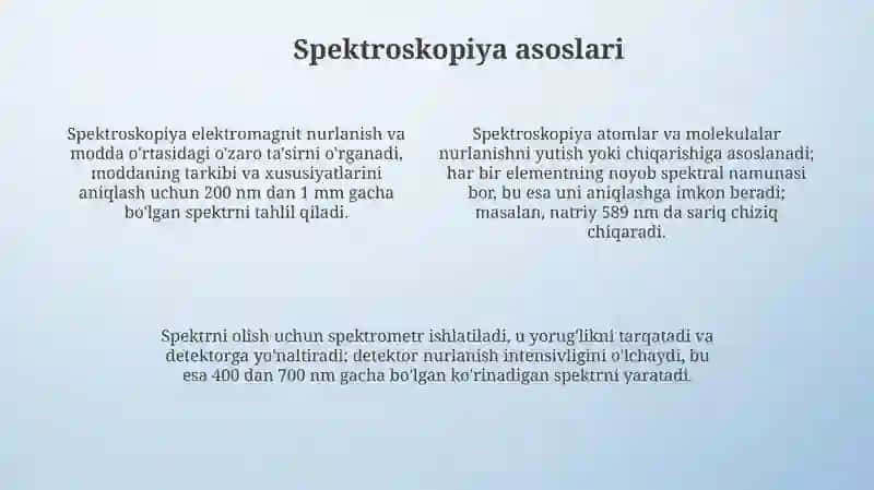 Yoruğlik sochilishi. Spektroskopiya. Spektor turlari 4