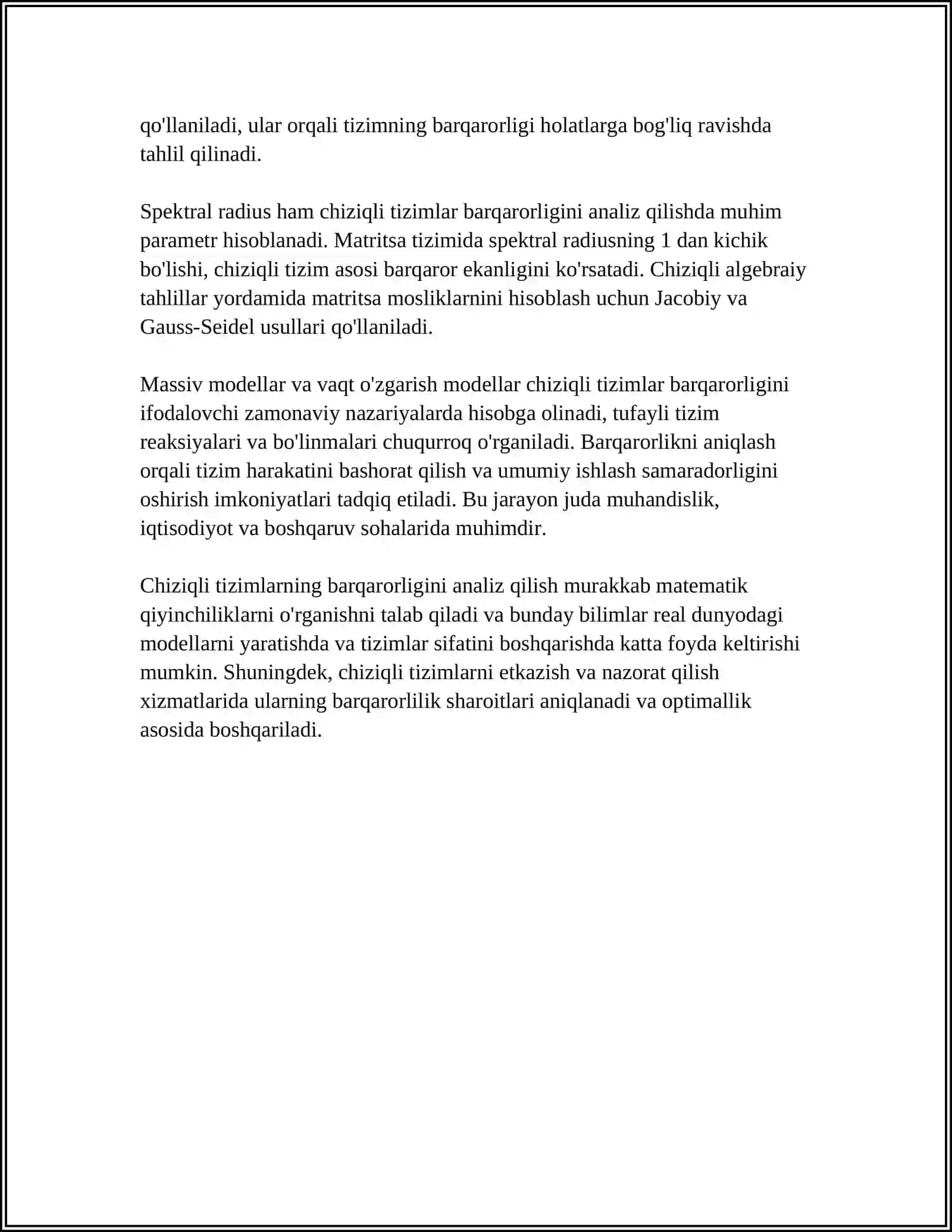 AVTOMATIK BOSHQARISH TIZIMLARINING BARQARORLIGI 4