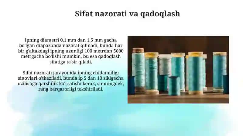 Tikuvchilik iplarini ishlab chiqarish usullari 4