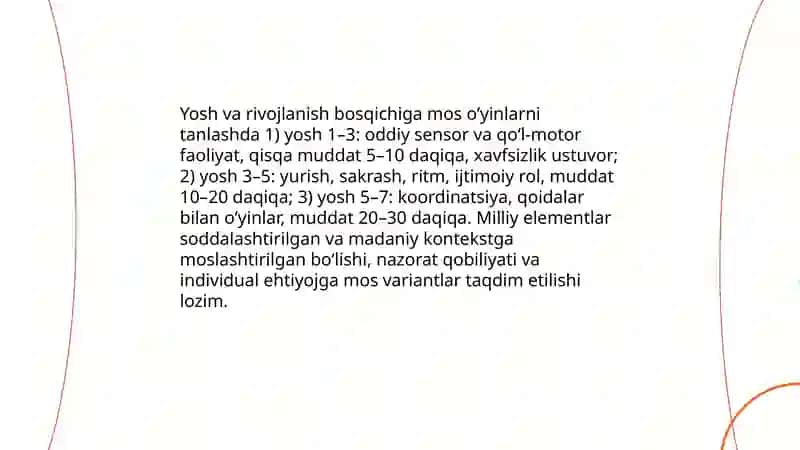 Kichik yoshdagi bolalarga beriladigan milliy va harakatli oʼyinlarni oʼrgatish 4