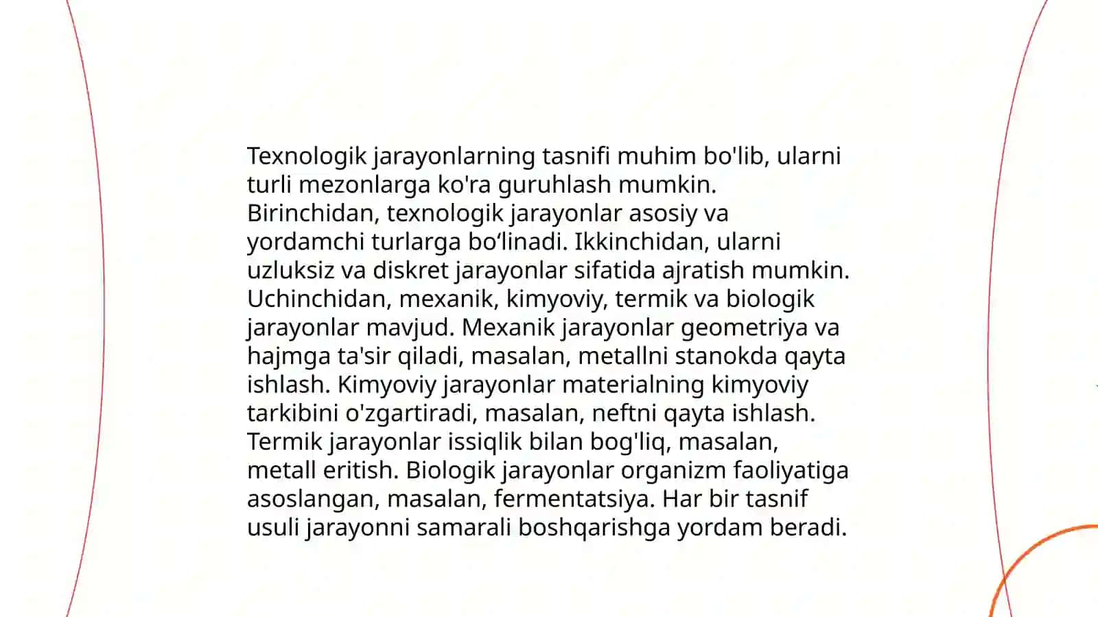 Asosiy texnologik jarayonlar tushunchasi 4