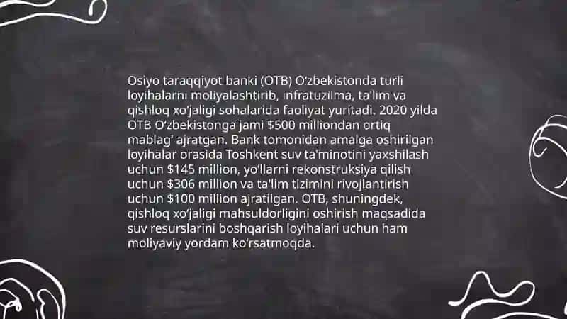 O'zbekiston Osiyo taraqqiyot banki 4