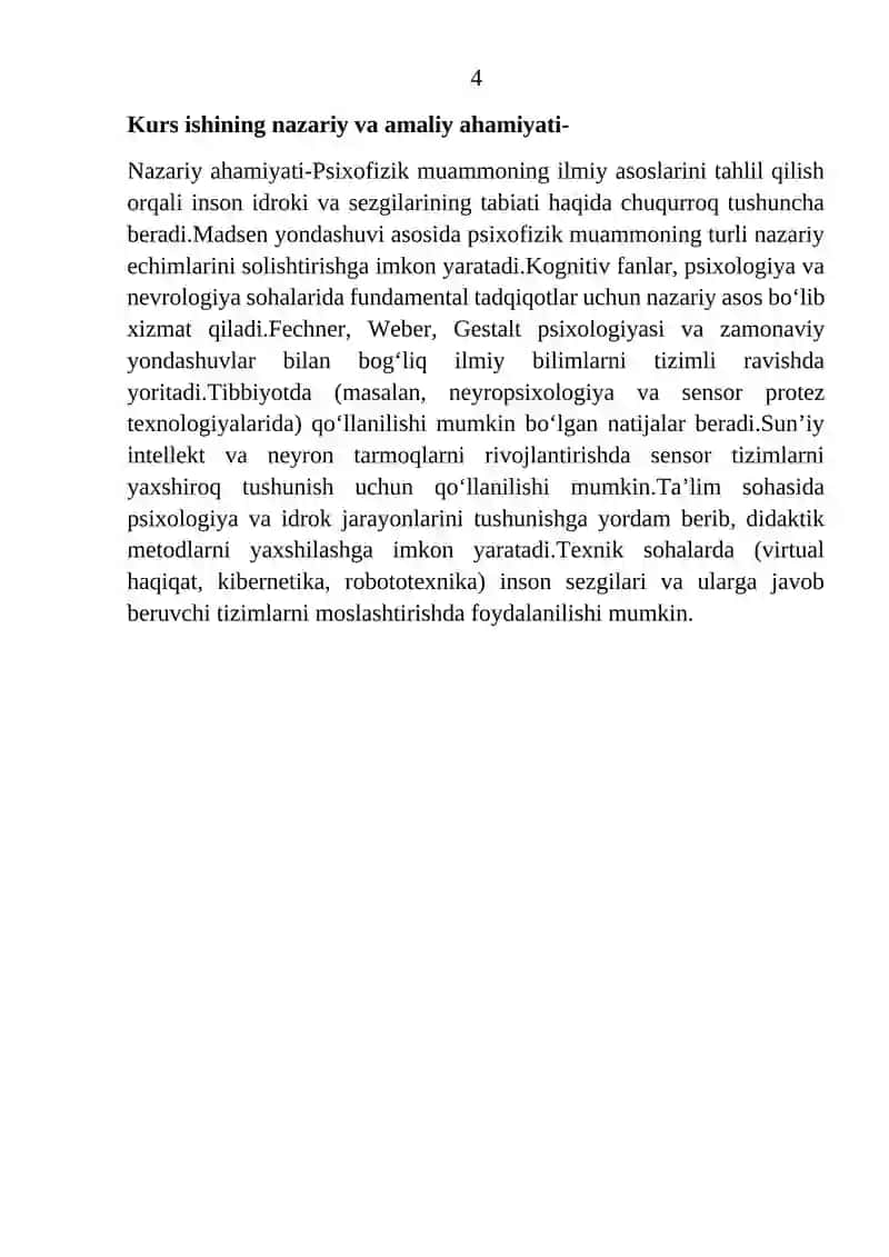 Psixofizik muammo: uni shakllantirish variantlari va uni hal qilish usullari (Madsen) 4