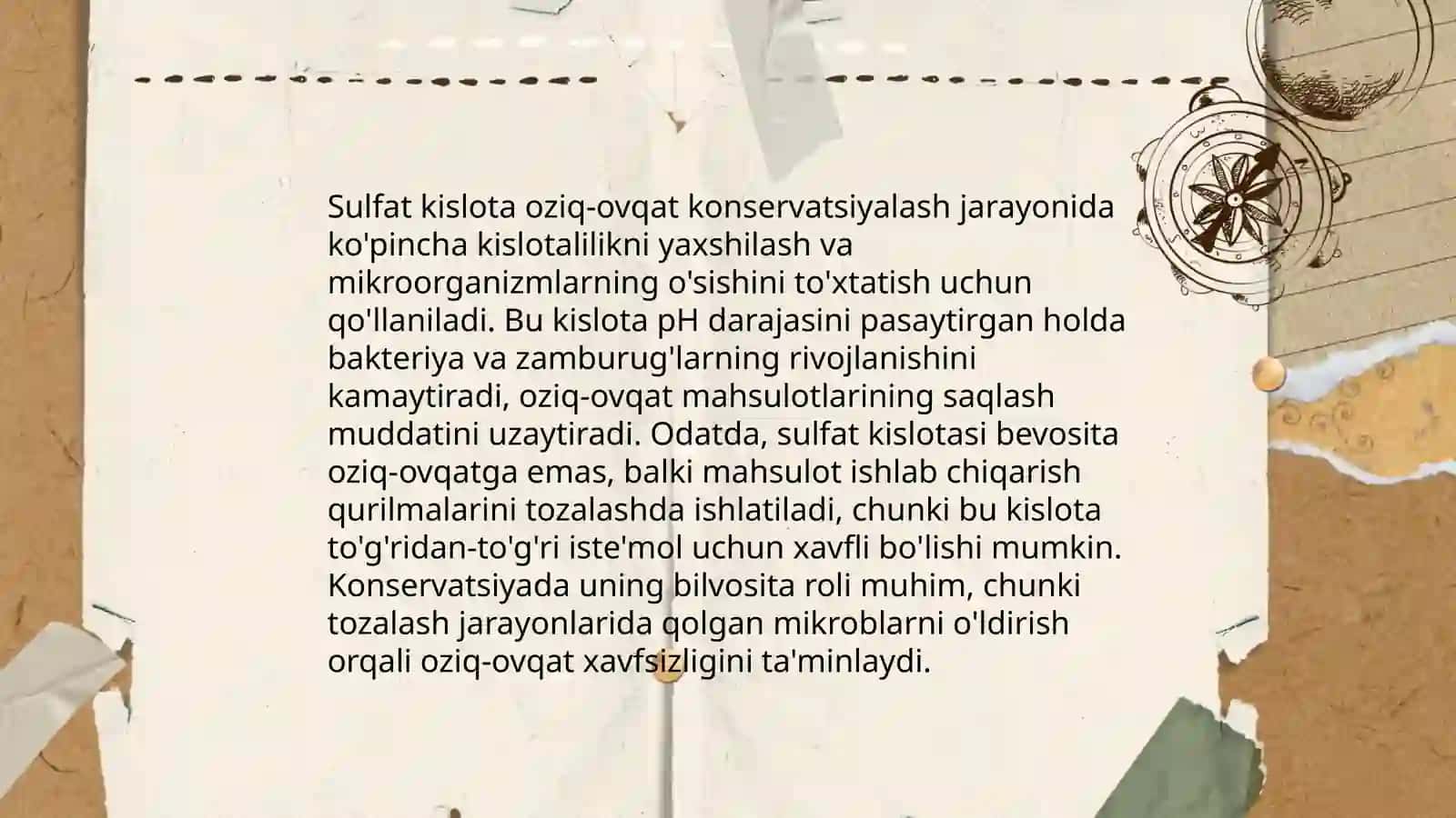 Sulfat kislataning oziq-ovqat sanoatidagi ahamiyati 4