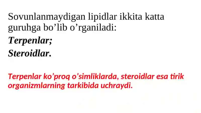 Sovunlanmaydigan lipidlar 4