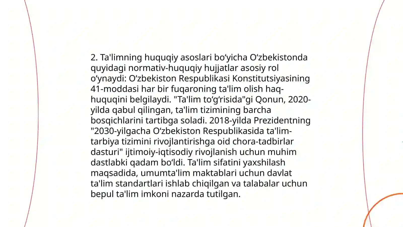 O'zbekiston Respublikasi ta'lim to'g'risidagi qonuni 4