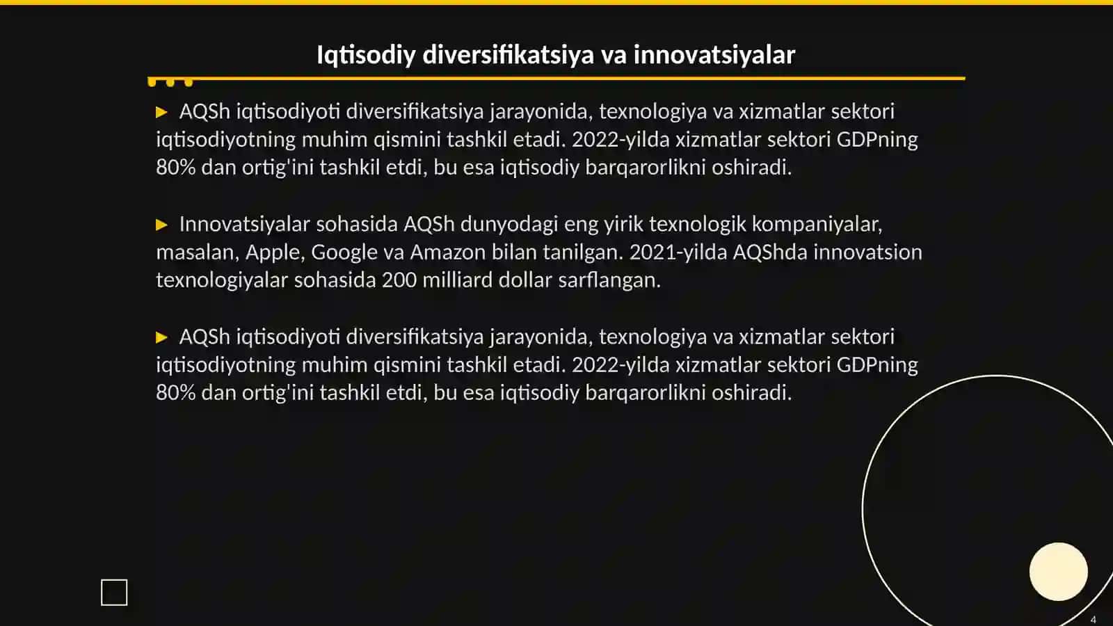 Aqsh iqtisodiyotining zamonaviy xususiyatlari 4