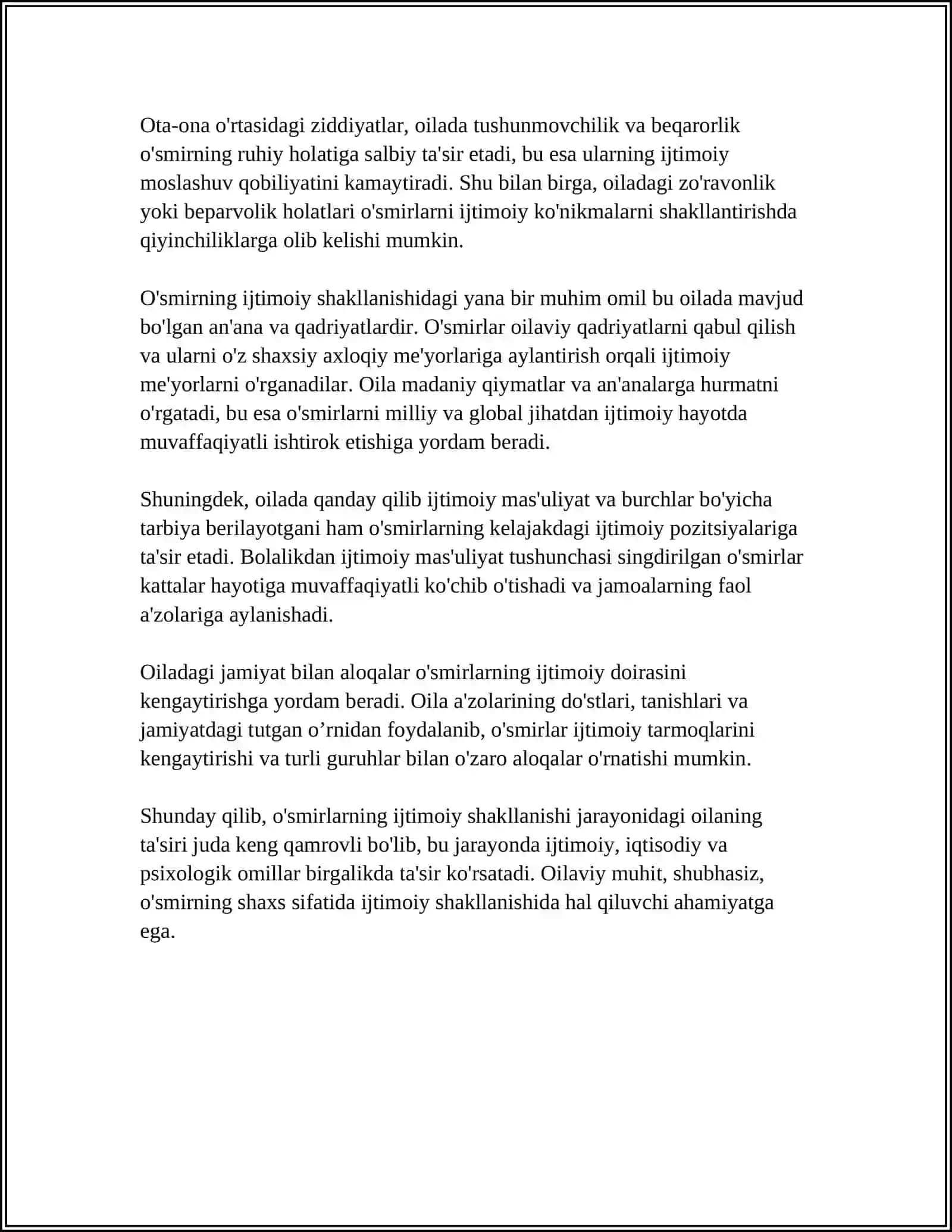 OʼSMIR SHAXSINING IJTIMOIY JIHATDAN SHAKLLANISHI 4