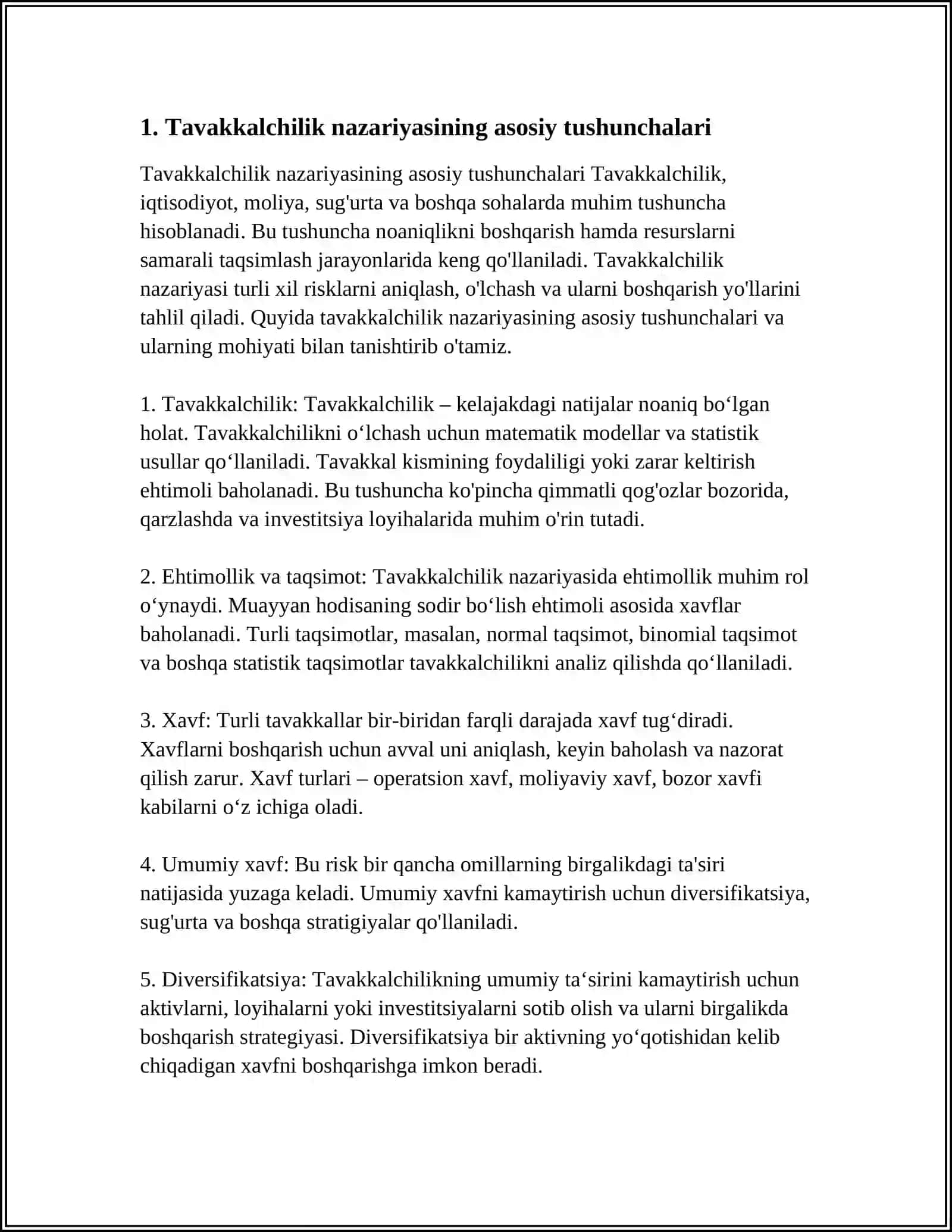 MOALLAVIY TAVAKKALCHILIKNI MODELLASHTIRISHDA FUNKSYANAL QATARLARNING TATBIQLARI 4