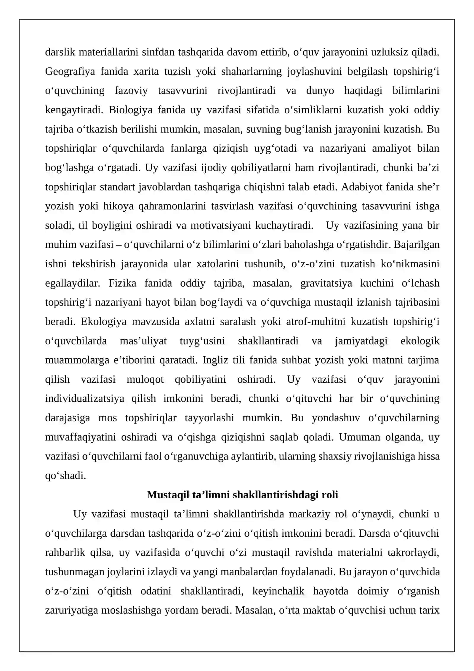 Uy vazifalarini bajarish jarayonida uchraydigan muammolarni kuzatish 4
