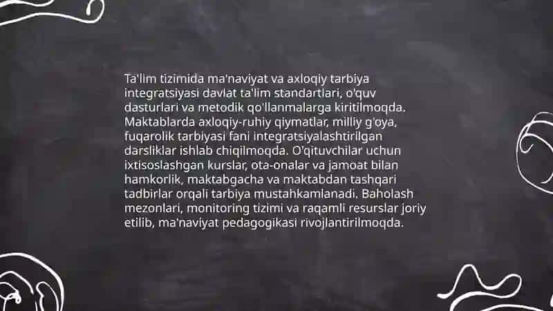 Yangi Oʻzbekistonda amalga oshirilayotgan ma'naviy oʻzgarishlar 4