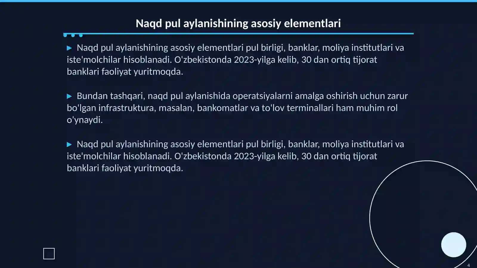 Naqd pul aylanishini tashkil etish 4