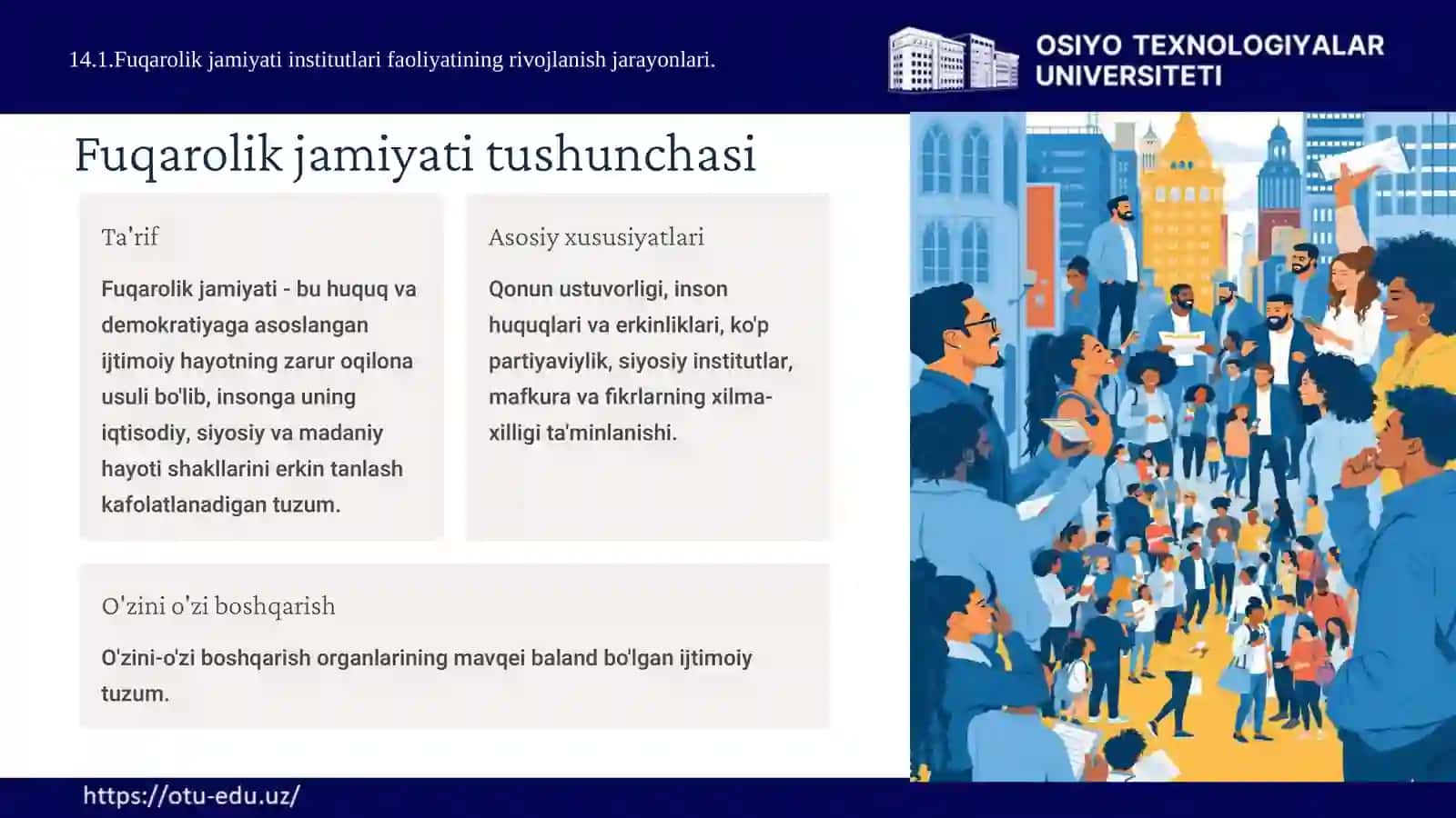 KONSTITUTSIYADA FUQAROLIK JAMIYATI INSTITUTLARI FAOLIYATI BILAN BOG'LIQ QOIDALAR 4